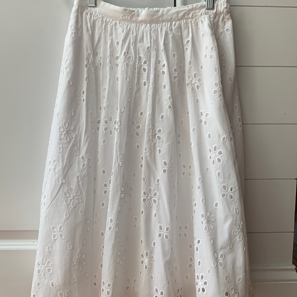 JCrew Eyelet Midi Skirt - NWT